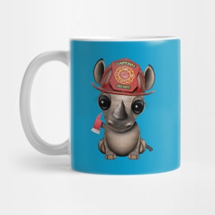 Cute Baby Rhino Firefighter Mug